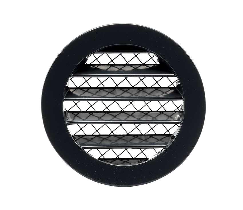 62701425 Aluminium louvred grille with wide mesh Ø100mm anthracite