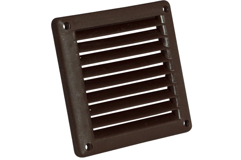 63002602 Plastic louvre vent Wood-Line 100x100mm brown