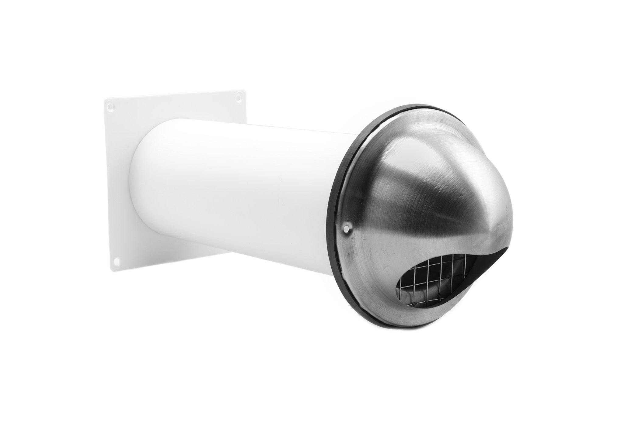 66302611 Stainless steel outdoor air vent with wall sleeve Ø100mm