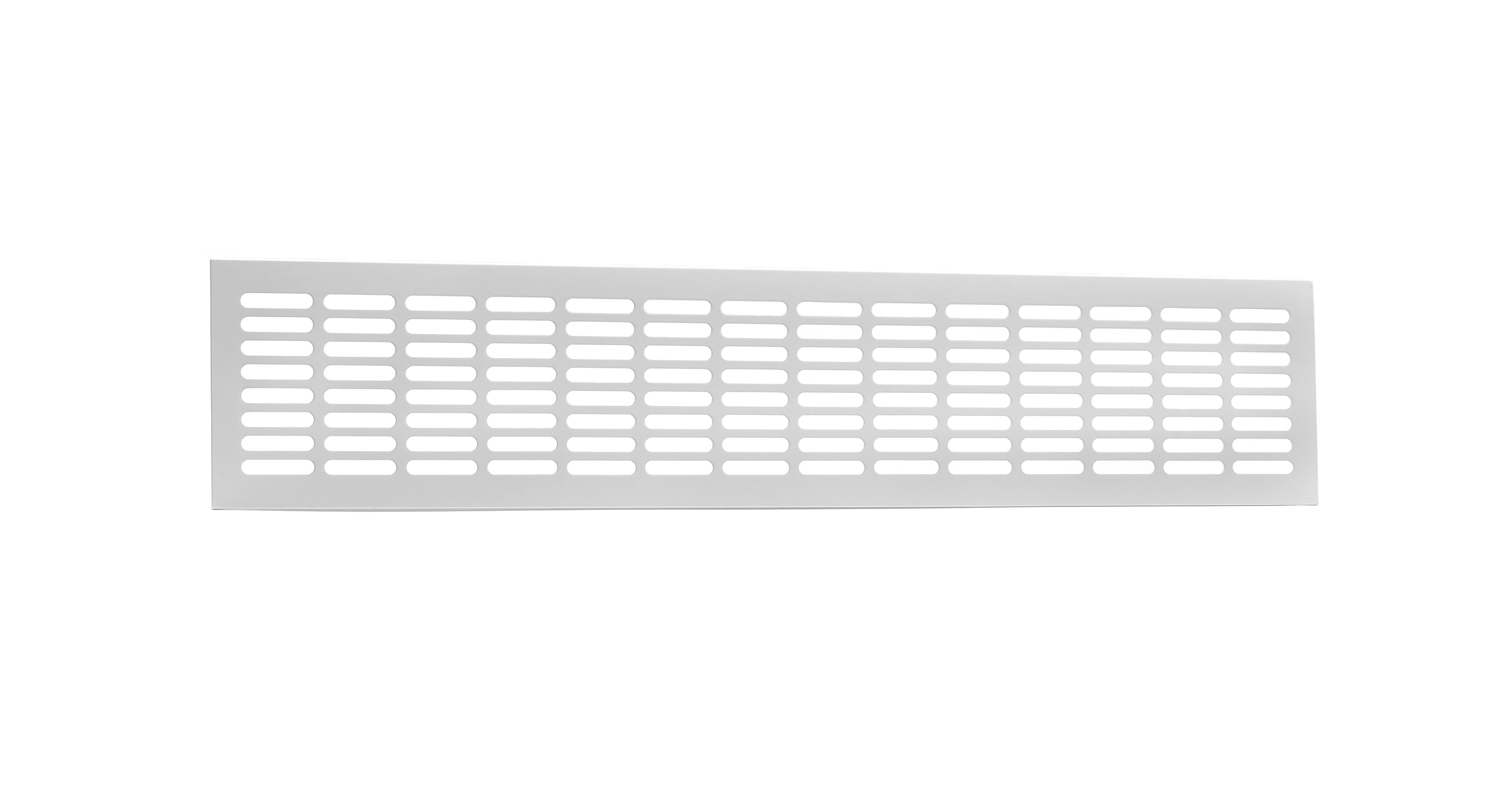 High capacity skirting grille 500x100mm Alu. White